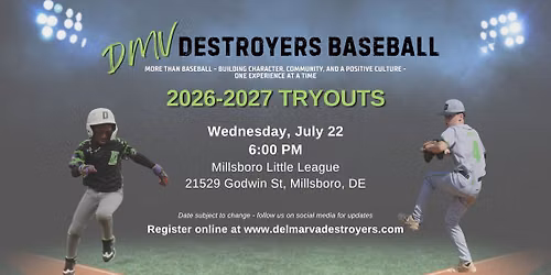 DMV Destroyers Baseball 26-27 | Millsboro Little League