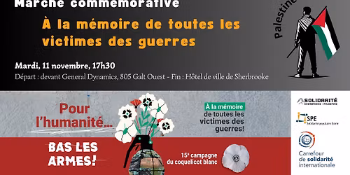 Marche \u00e0 la m\u00e9moire de toutes les victimes des guerres - Sherbrooke