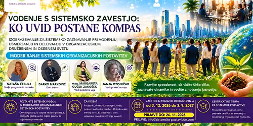 Sistemsko zaznavanje pri vodenju, usmerjanju, delovanju v organizacijskem, dru\u017ebenem, osebnem svetu