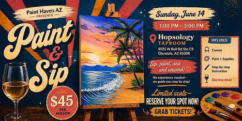 Sunset Beach Paint & Sip at Hopsology