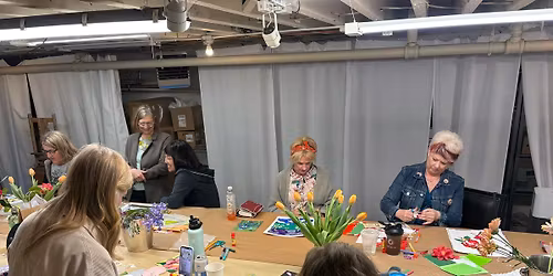 Friday Night Art and Wine Collage Class w\/Lisa Snow Lady