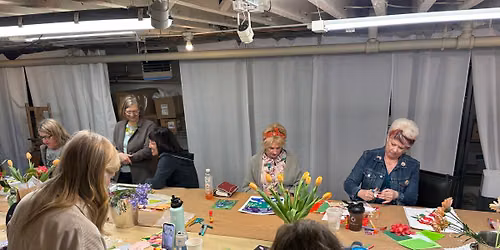 Friday Night Art and Wine Collage Class w\/Lisa Snow Lady