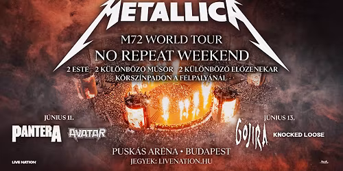 Metallica with Pantera & Gojira | Puskas Arena Budapest Hungary | 11-13\/06\/2026 |PREVOZ iz Beograda