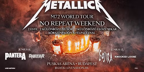 Metallica with Pantera & Gojira | Puskas Arena Budapest Hungary | 11-13\/06\/2026 |PREVOZ iz Beograda 