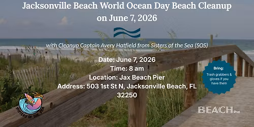 Jacksonville Beach World Ocean Day Cleanup on June 7, 2026