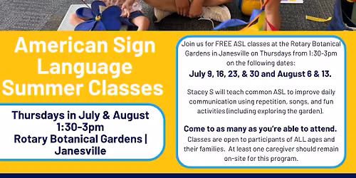 American Sign Language Classes - July & August