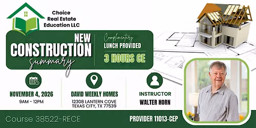 New Construction Summary - FREE CE