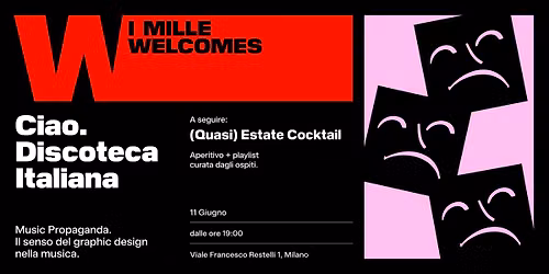 MILLE Welcomes: Ciao. Discoteca Italiana