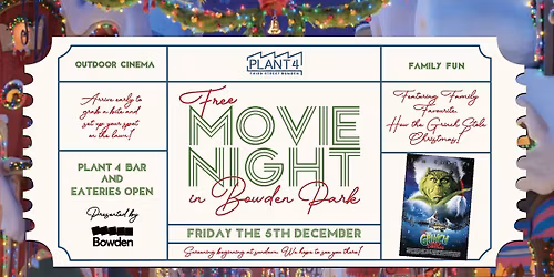 FREE Movie Night in Bowden Park - The Grinch