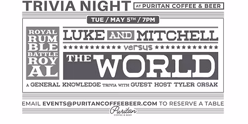 ROYAL RUMBLE : Luke & Mitchell v. The World Trivia Night