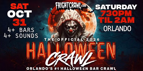 The Fright Crawl | Orlando's #1 Halloween Bar Crawl 2026 | Sat, Oct 31