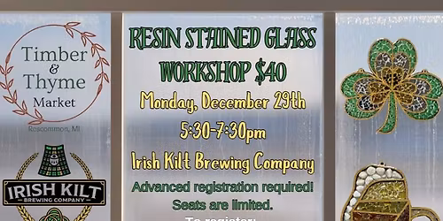 Irish Kilt Resin Stained Glass Workshop