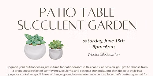 Patio Table Succulent Garden Workshop