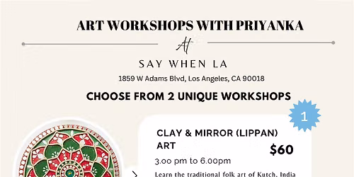 Clay and Mirror ( Lippan) Art workshops