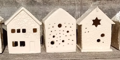 House candle holder clay class