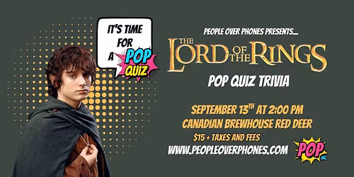 Red Deer- Lord of the Rings Trivia @ The Canadian Brewhouse- Sept 13 @ 2pm