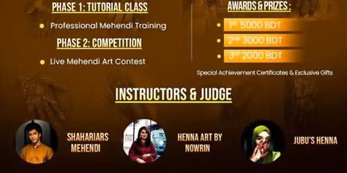 Mehendi art workshop and competition by Bluemoon organic skincare