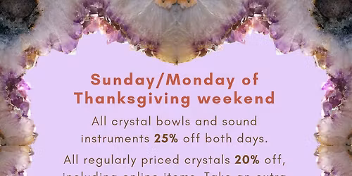 Thanksgiving weekend SALE