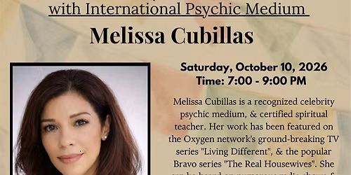 An Intimate Evening with Spirit &  Psychic Medium Melissa Cubillas