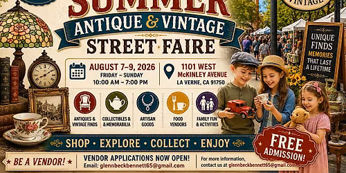 2026 Whittier Summer Antique & Vintage Street Faire