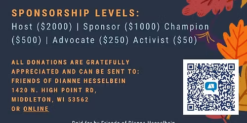 Dianne Hesselbein Fall Fundraiser with special guest Governor Tony Evers