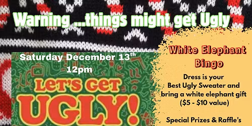 Ugly Sweater White Elephant BINGO- Lets Get Ugly!