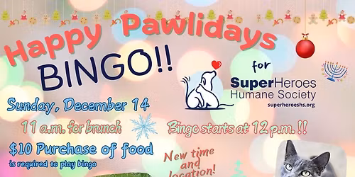 Happy Pawlidays Brunch Bingo