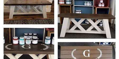 Farmhouse Bench! Come create your custom bench with us!