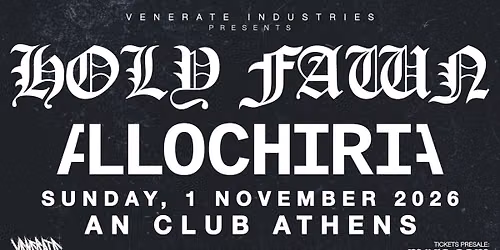 HOLY FAWN (USA) + Allochiria live at An Club \u2605 01.11.26