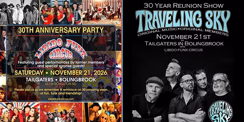 Libido Funk Circus 30th Anniversary Bash (with Traveling Sky!) at Tailgaters in Bolingbrook!