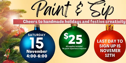 Paint & Sip: Wooden Ornaments