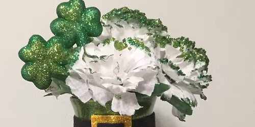 St Patty's Day Green Glitter Vase Craft Class Workshop