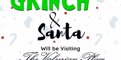 Grinch and Santa Visits The Valyrian Place