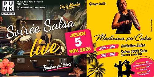 Soir\u00e9e Salsa Live (Paris 11e) - Asso Paris Mambo