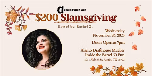 Austin Poetry Slam Presents The $200 Slamsgiving