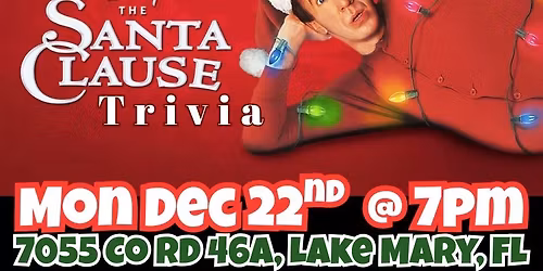 The Santa clause Trivia @ Grafton Street Pub Lake Mary