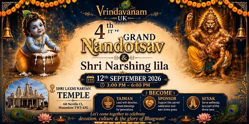 4th Grand Nandotsav | Janmashtami Celebration by Vrindavanam UK