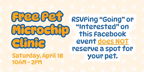 \ud83d\udc3e FREE Pet Microchip Clinic \ud83d\udc3e