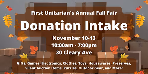 Fall Fair 2025 - DONATION INTAKE