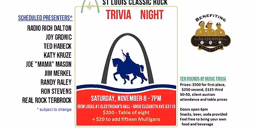 St. Louis Classic Rock Trivia Night benefitting The BackStoppers