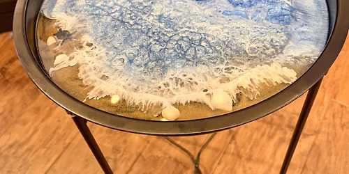 Resin Art Tray Table craft workshop in Montgomery County, Md.