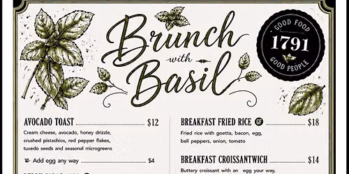 New Brunch Menu Available!