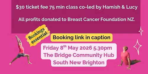 Power in Pink! Power Vinyasa Yoga to Music Fundraiser for Breast Cancer Foundation NZ