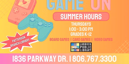 Game On at Patterson Branch Library