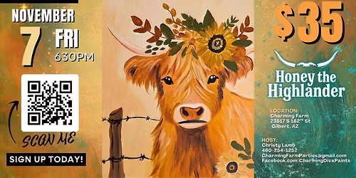 \ud83d\udc2e\ud83c\udfa8 Paint Night at the Farm \u2013 Honey the Highlander \ud83d\udc2e\ud83c\udf3b