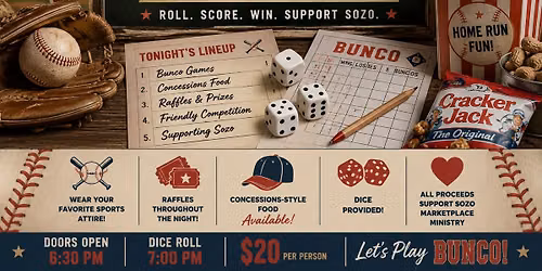 Baseball Bunco Fundraiser at Sozo