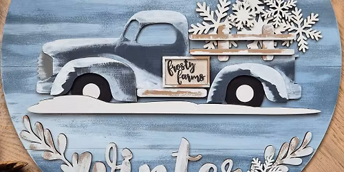 Paint and Sip Christmas Party - Vintage Truck Door Hanger