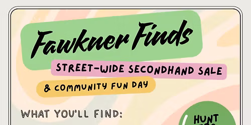 \u2728 FAWKNER FINDS - huge secondhand sale & fun day!