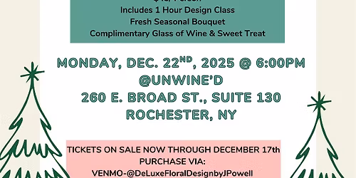 Christmas Wine + Floral Design