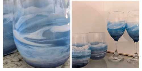 RESIN DESIGN GLASSES\/TUMBLER CLASS-ST. PETE FL-SUNTAN ART STUDIO-SATURDAY